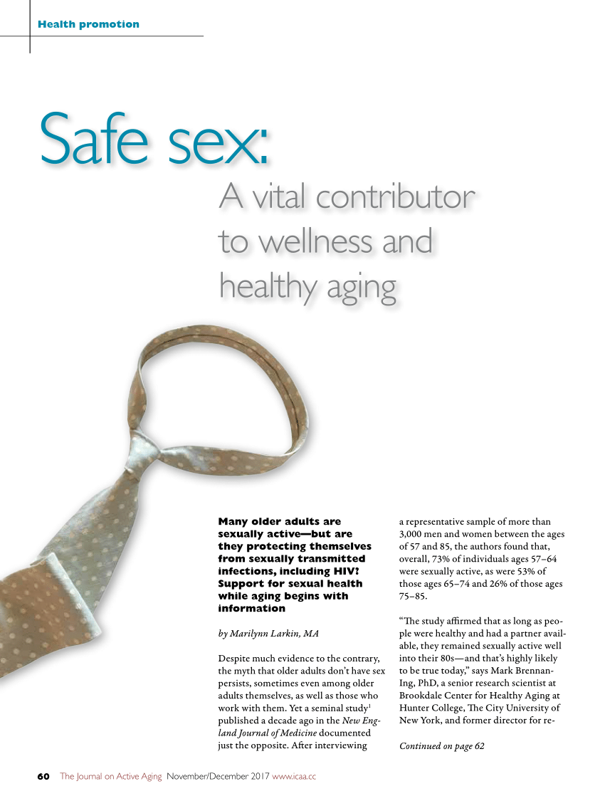 PDF) Safe sex a vital contributor to wellness and healthy aging image