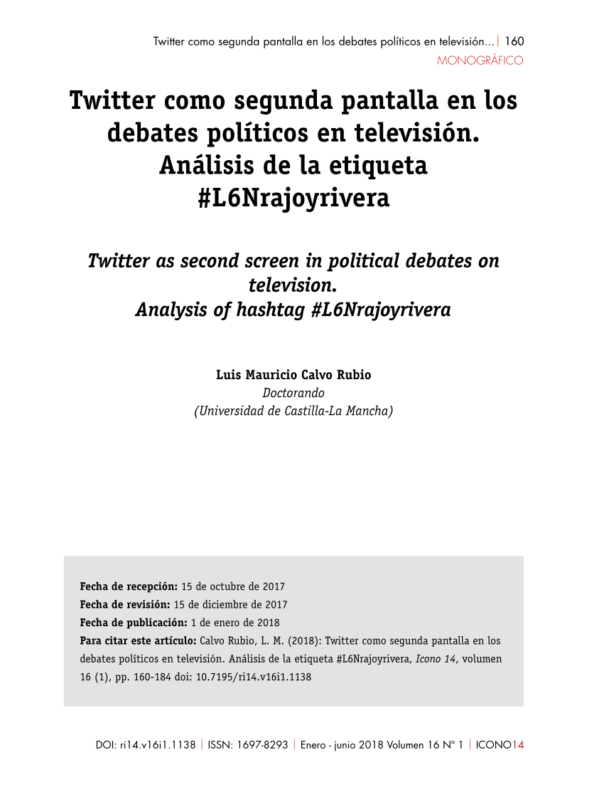 Two Different Debates Investigating The Relationship Betw!   een A - two different debates investigating the relationship between a political debate on tv and simultaneous comments on twitter