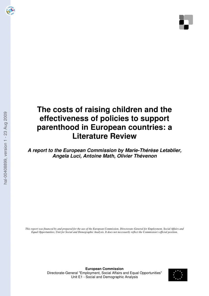 PDF) The costs of raising children and the effectiveness of ...
