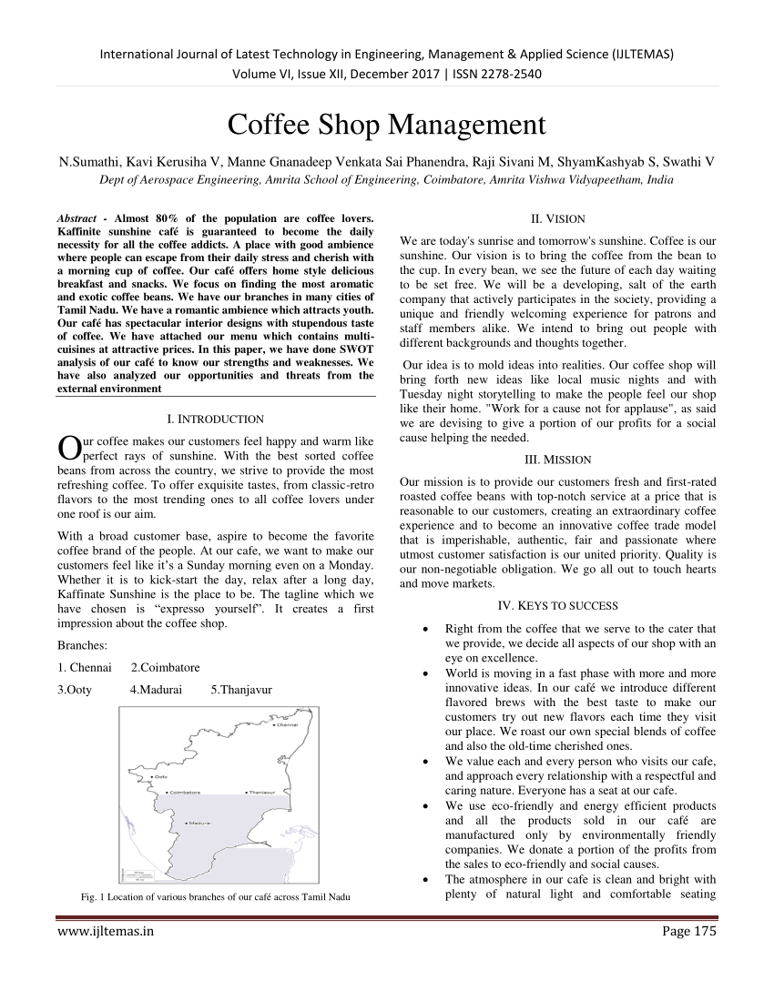 Chart Of Accounts For Coffee Shop