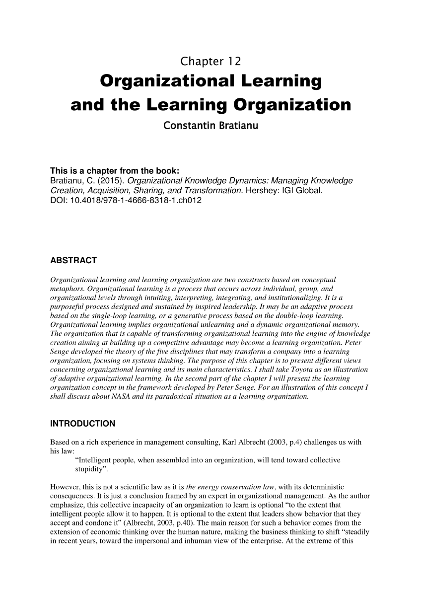organizational learning dissertation