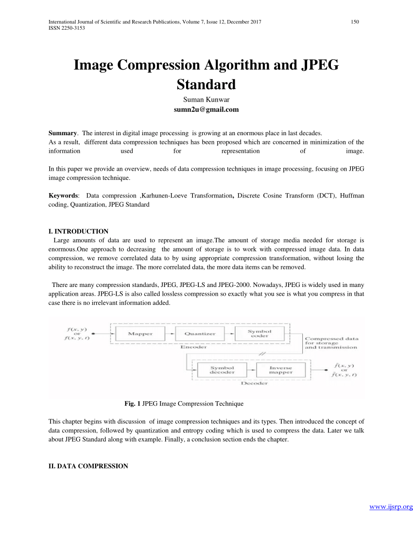 image compression standards in digital image processing