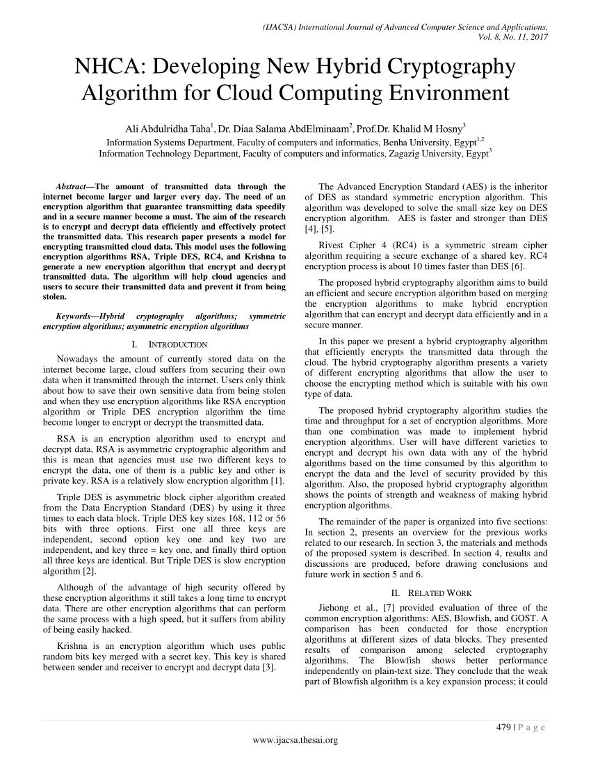 cryptography in cloud computing research paper