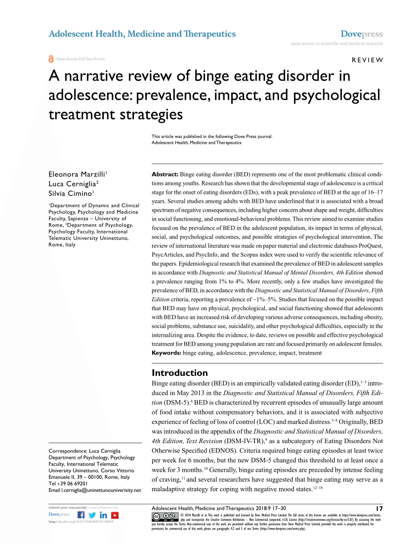 binge eating disorder case study examples