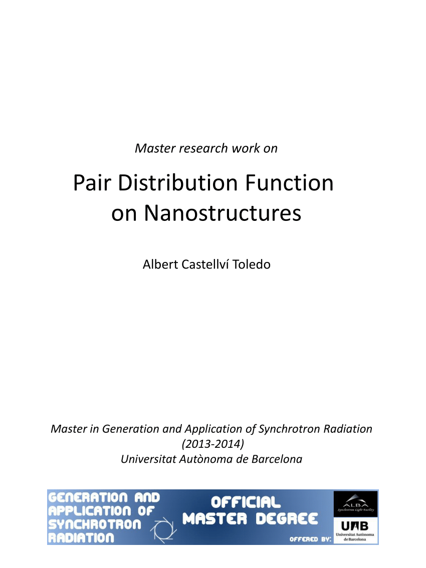 Pdf Pair Distribution Function On Nanostructuresstructures