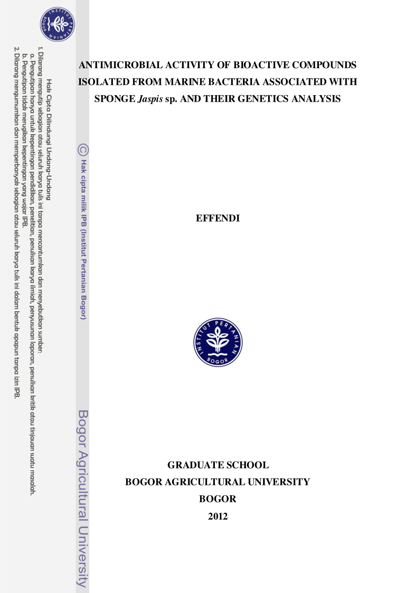 Pdf Antimicrobial Activity Of Bioactive Compounds Isolated From Marine Bacteria