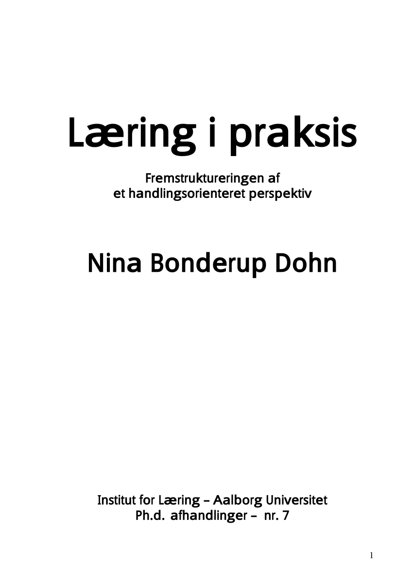 PDF) Læring - fremstruktureringen et handlingsorienteret perspektiv