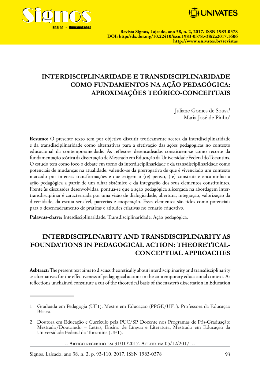 PDF ) Educação e Transdisciplinaridade II