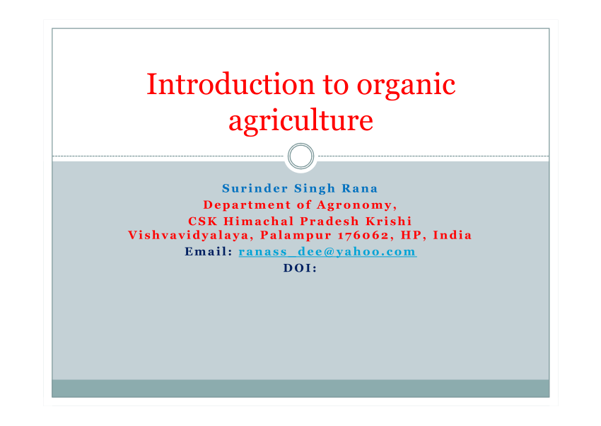 essay on organic farming pdf