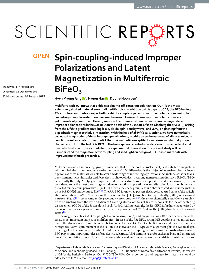 PDF) Spin-coupling-induced Improper Polarizations and Latent 