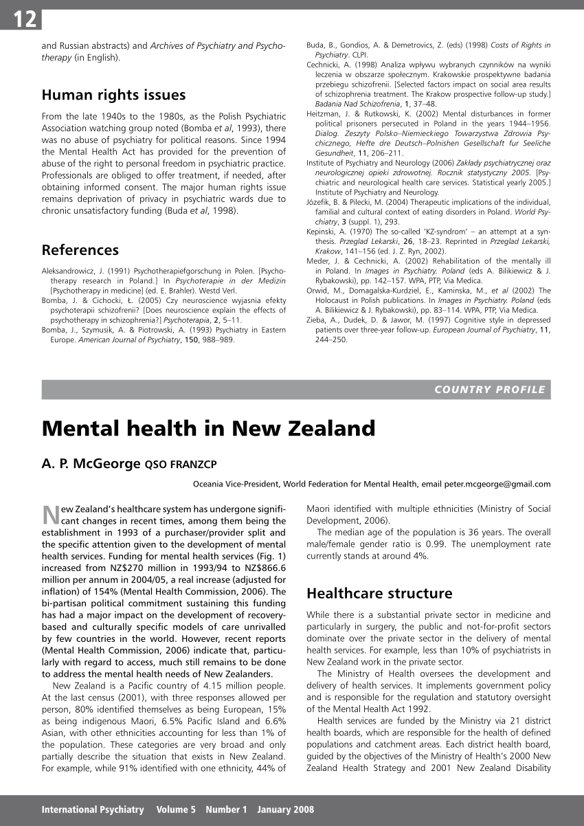 mental health research new zealand