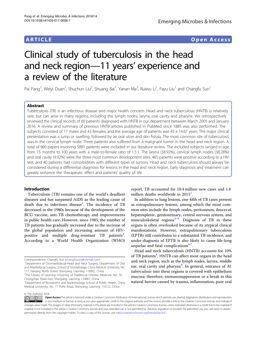 literature review of tuberculosis