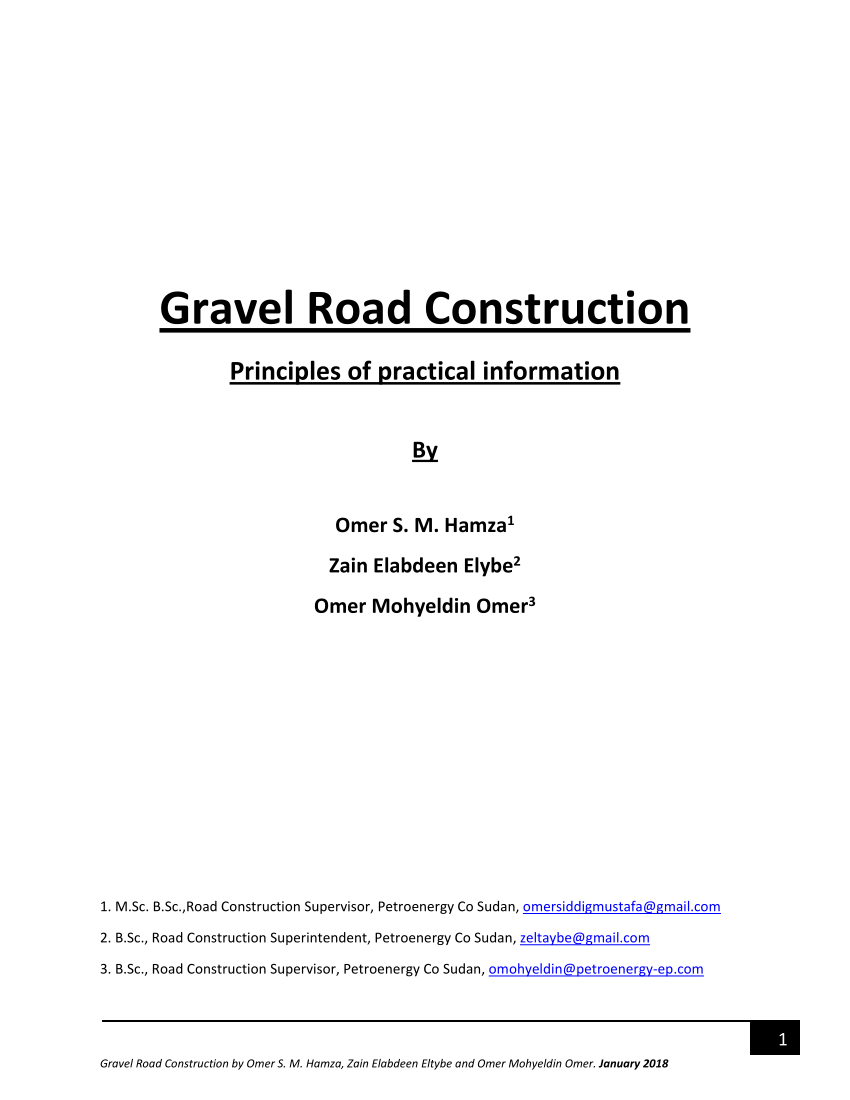 (PDF) Gravel Road Construction Gravel Road Construction Principles of ...