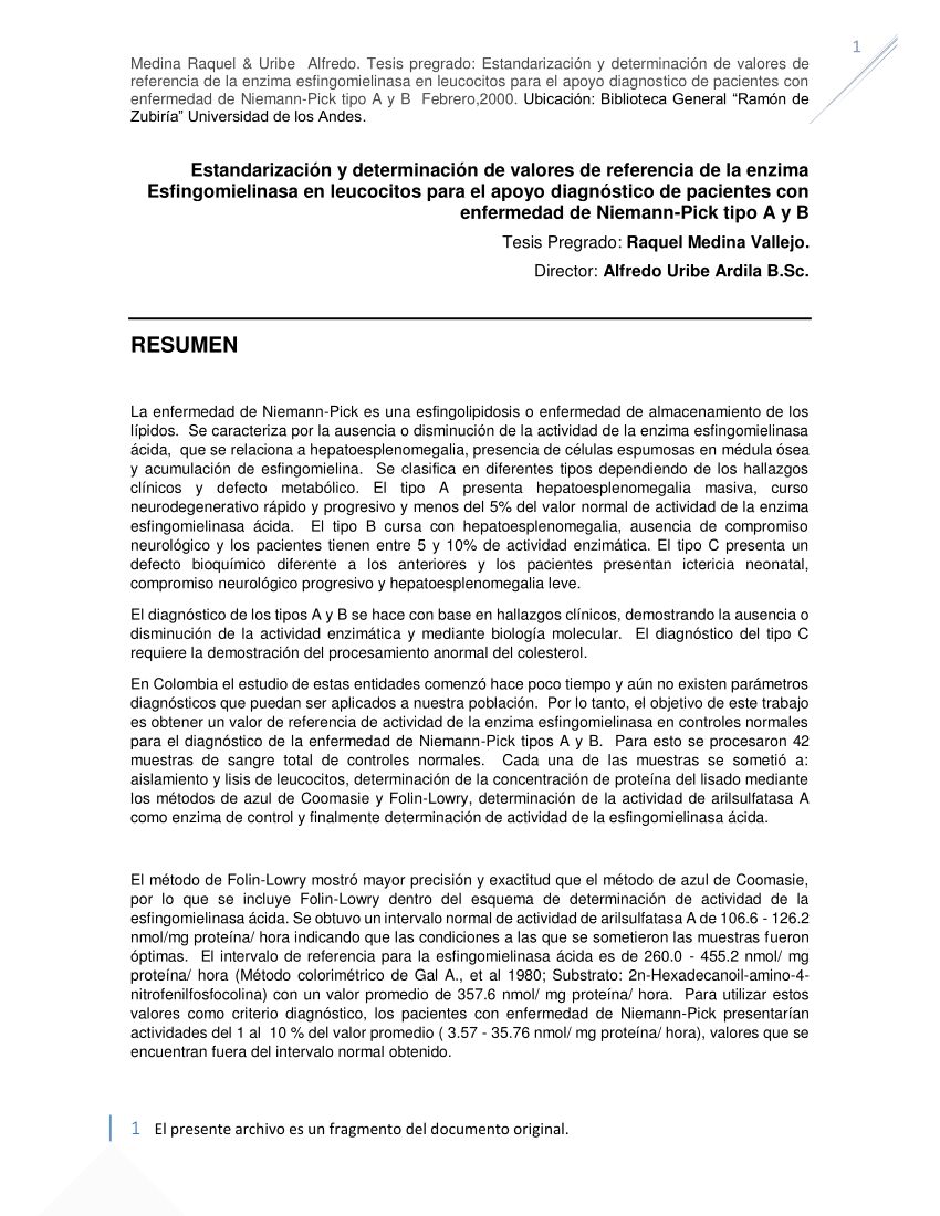 Niemann Pick, PDF, Enzima