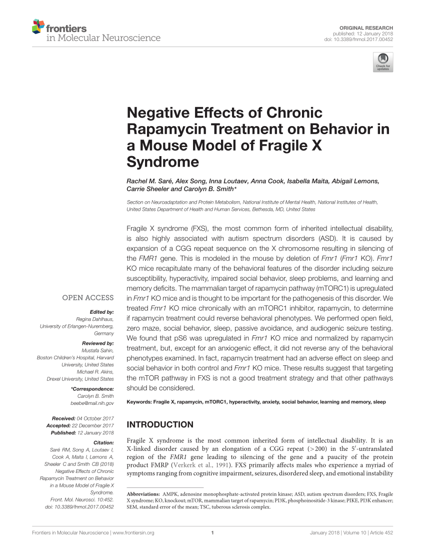 public health literature review of fragile x syndrome