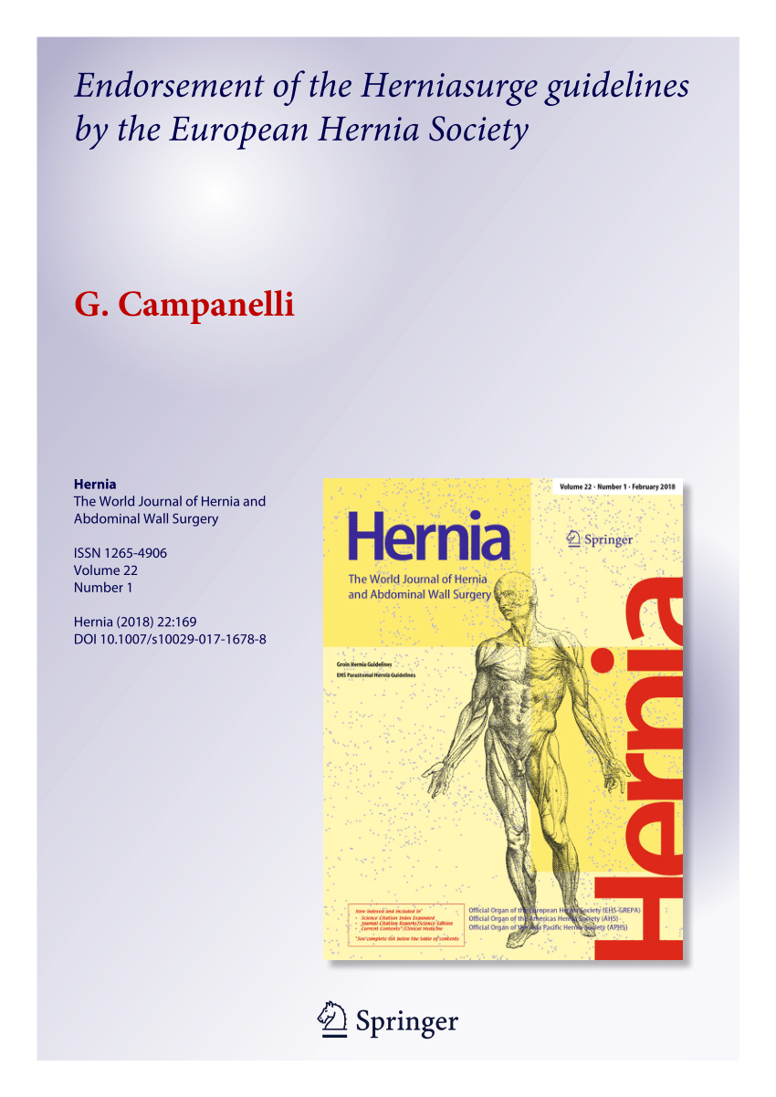 (PDF) Endorsement of the Herniasurge guidelines by the European Hernia