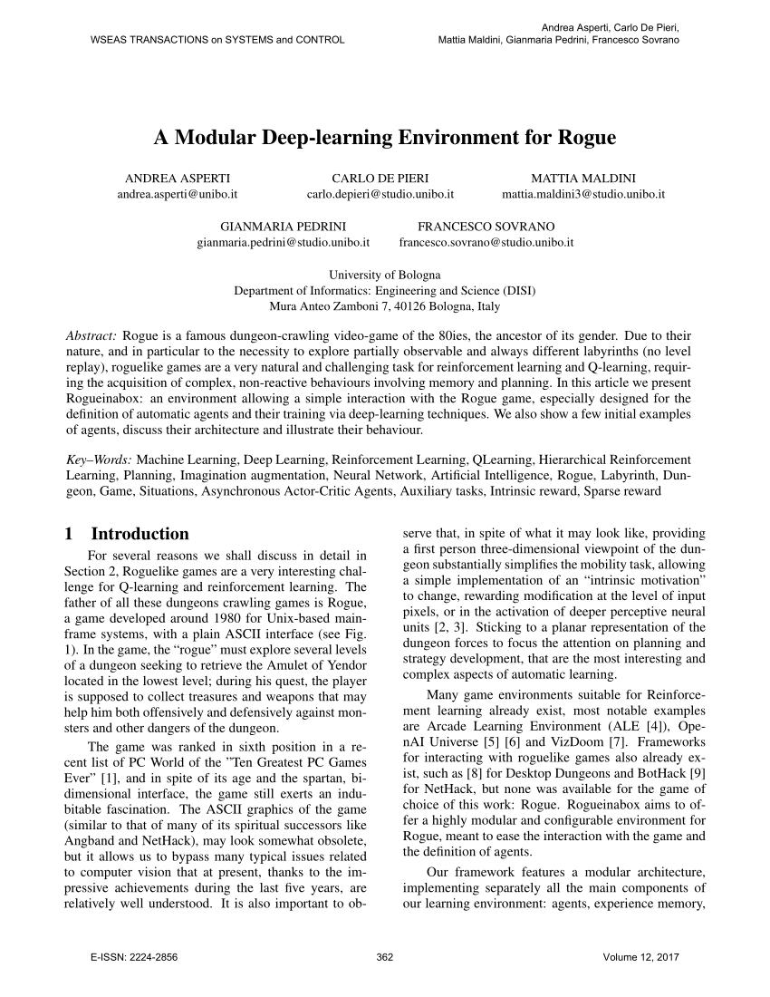 PDF) A modular deep-learning environment for rogue