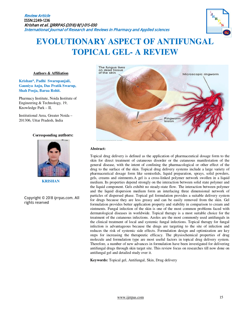 Pdf Evolutionary Aspect Of Antifungal Topical Gel A Review