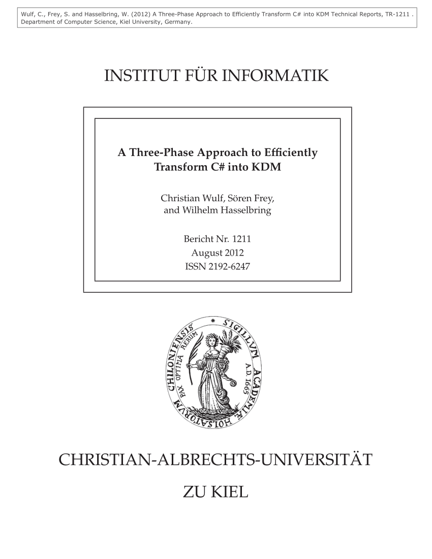 Pdf A Three Phase Approach To Efficiently Transform C Into Kdm