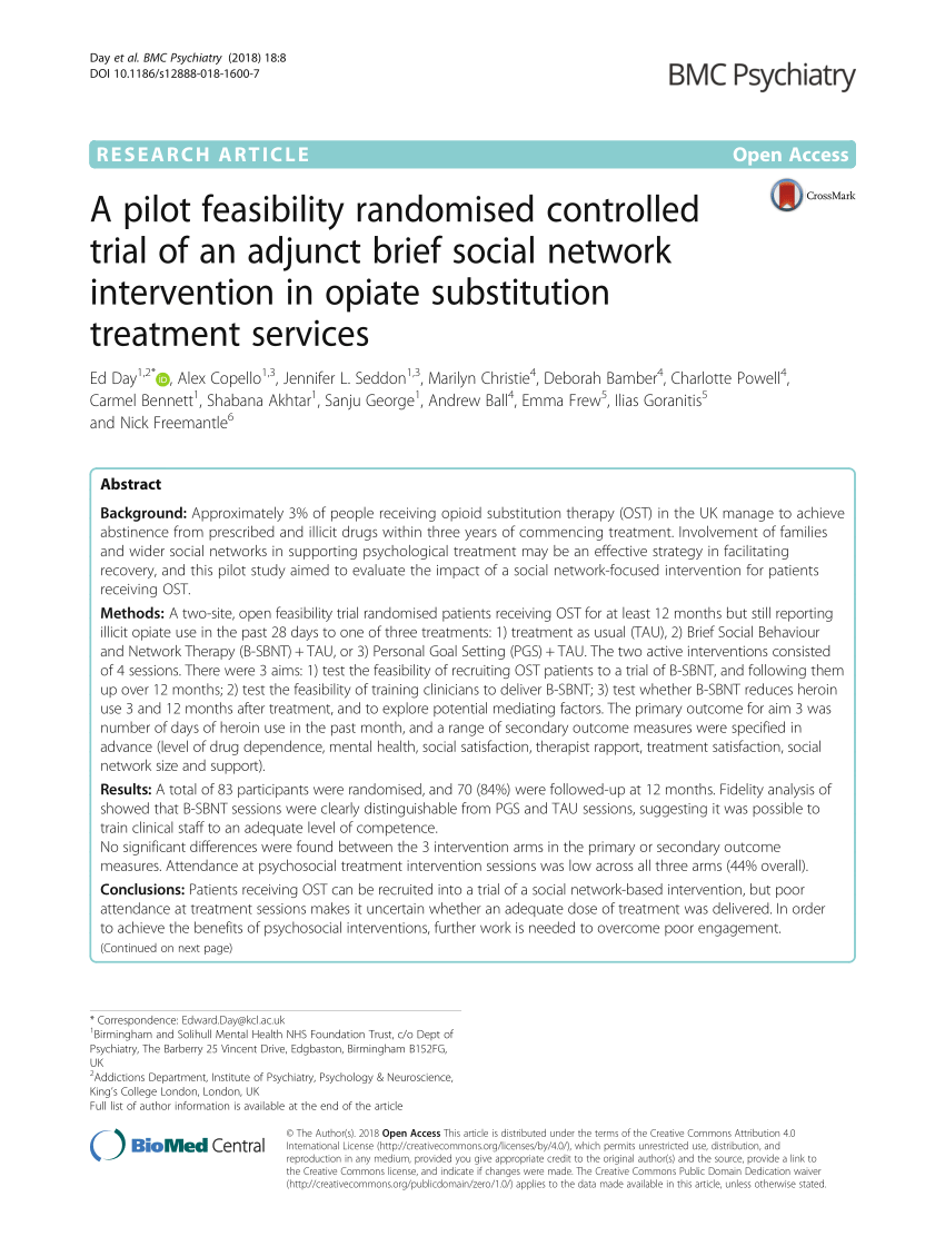 PDF) A pilot feasibility randomised controlled trial of an adjunct ...