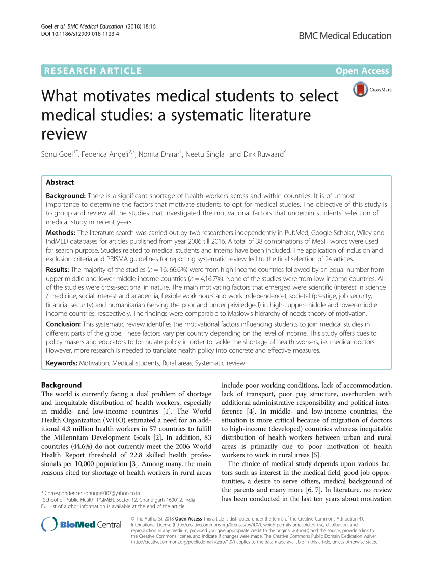 Pdf What Motivates Medical Students To Select Medical Studies A