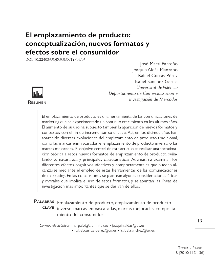 violación raya Amigo PDF) El emplazamiento de producto: conceptualización, nuevos formatos y  efectos sobre el consumidor