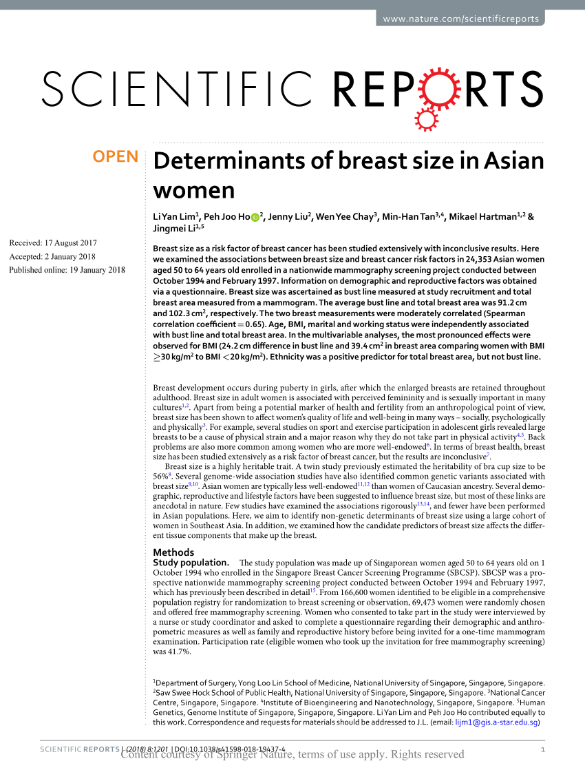 PDF) Determinants of breast size in Asian women