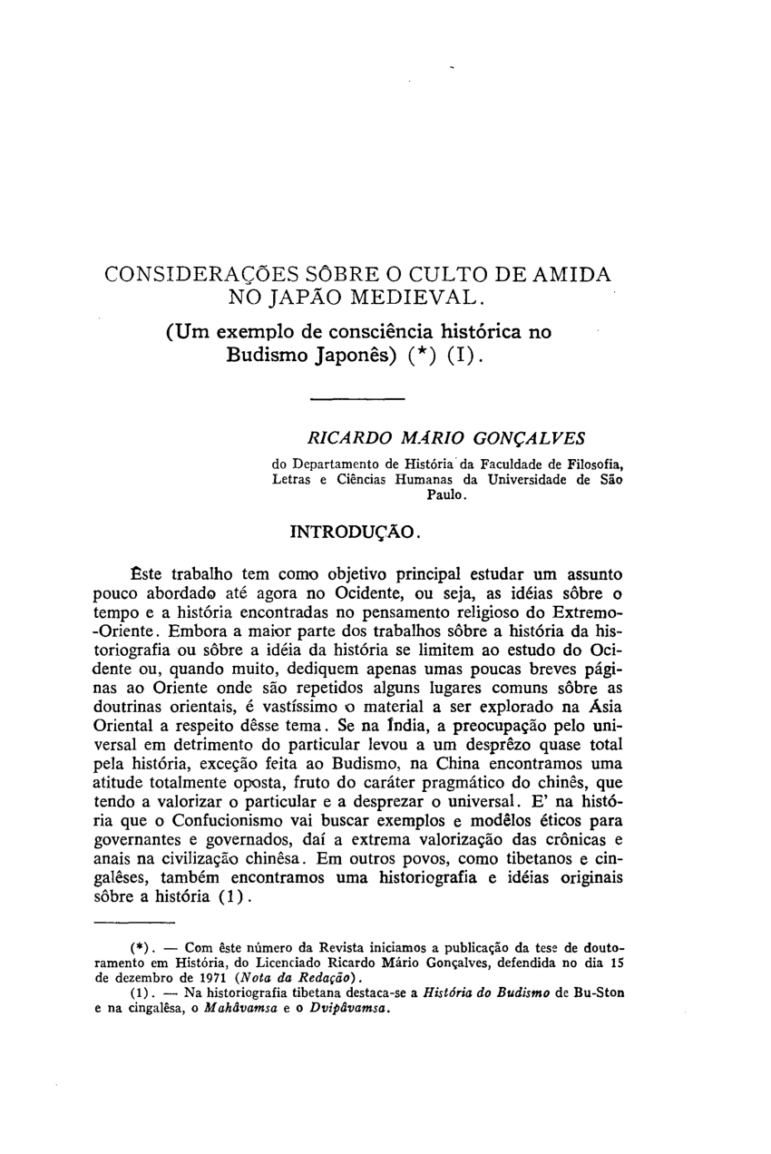 PDF) Considerações sobre o culto de amida no Japão medieval: um exemplo de  consciência histórica no budismo japonês