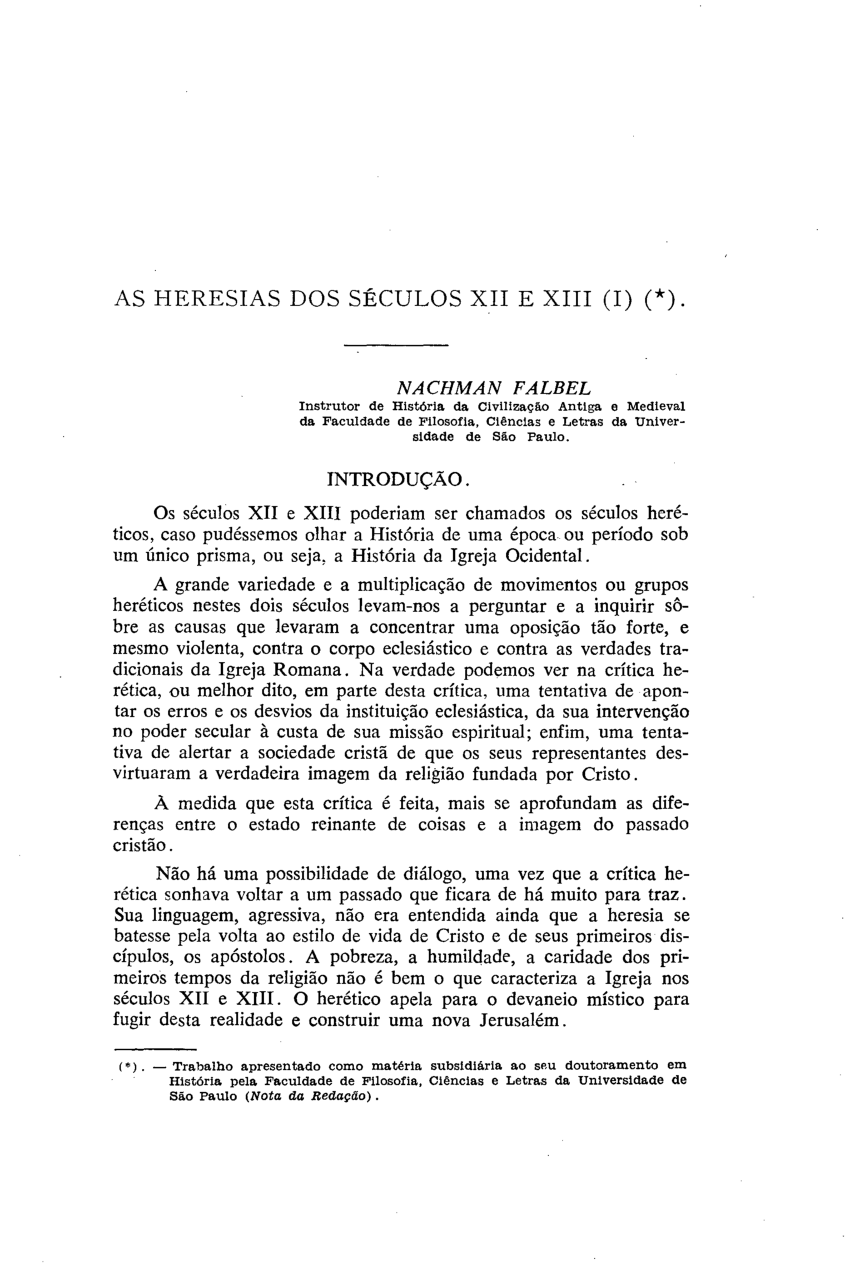 Formação Heresias antigas