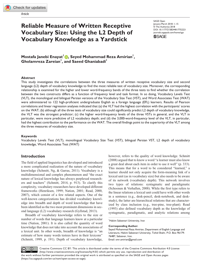 What vocabulary size tells us about pronunciation skills: Issues in  assessing L2 learners, Journal of French Language Studies