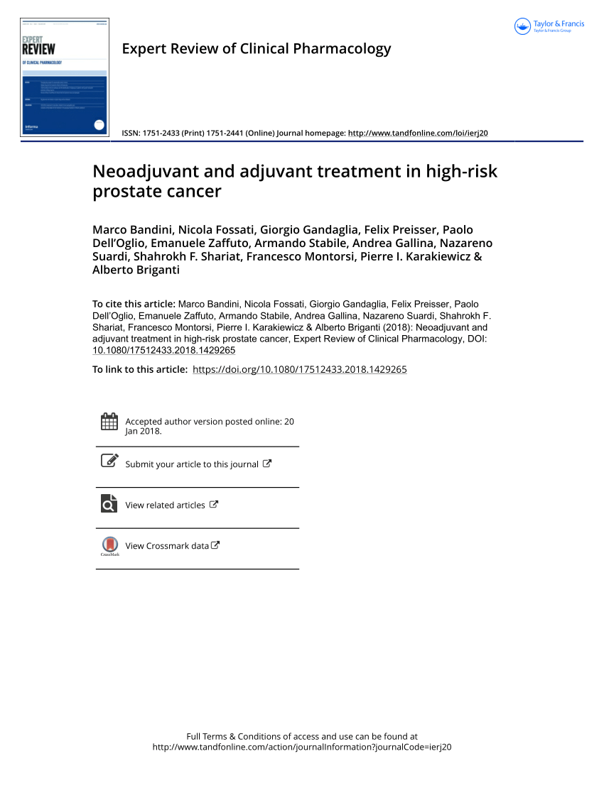 Pdf Neoadjuvant And Adjuvant Treatment In High Risk Prostate Cancer