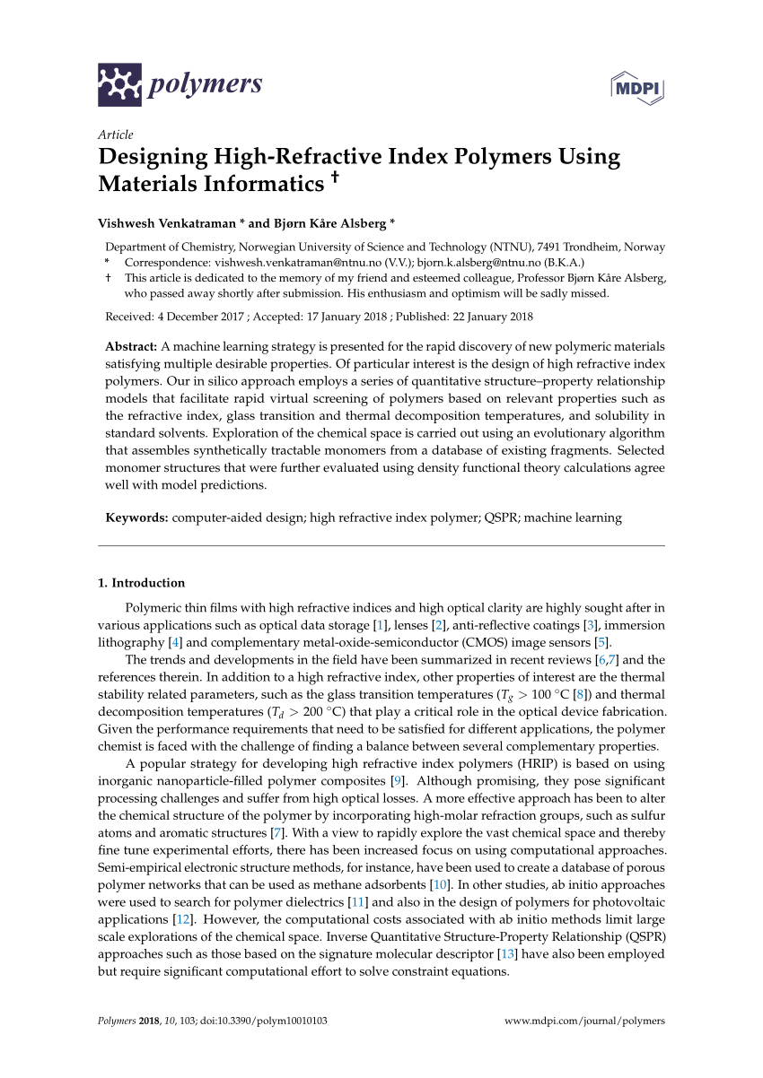 polymer refractive index database