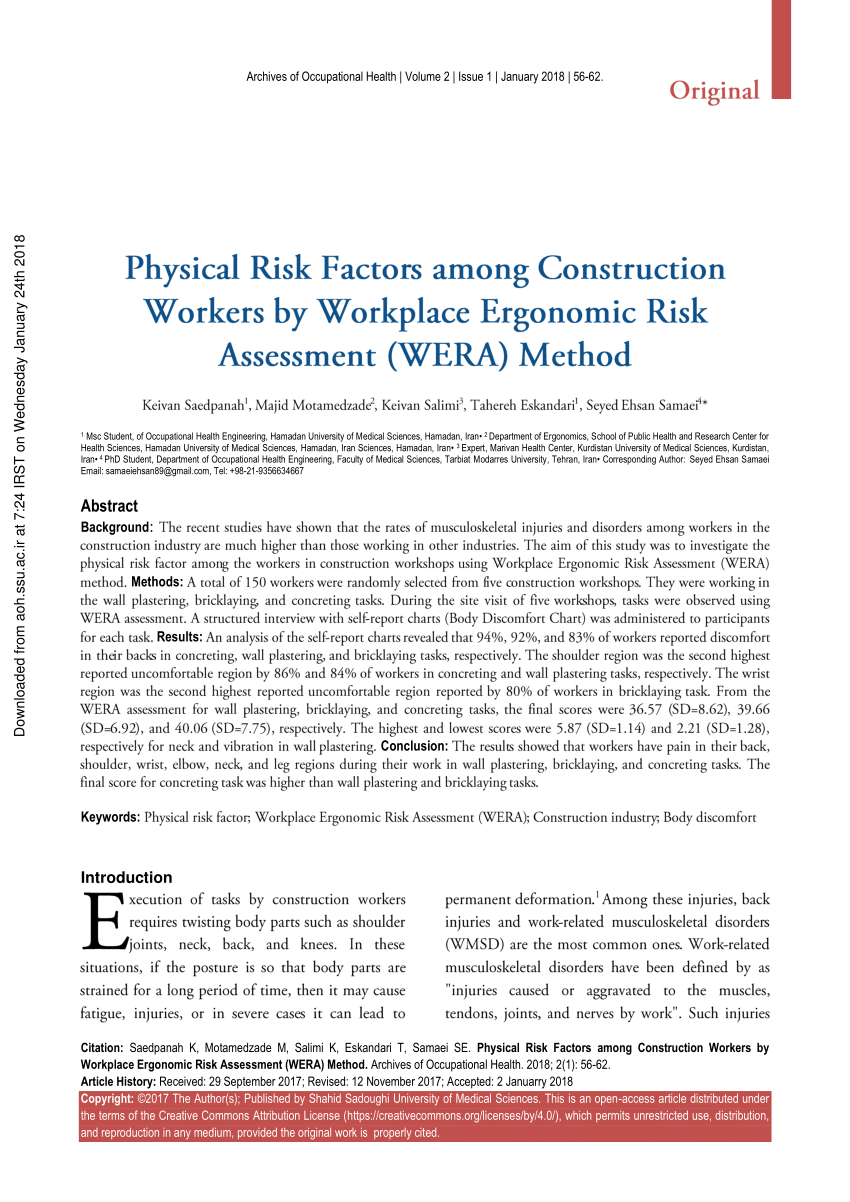 Workplace Ergonomic Risk Assessment 4293