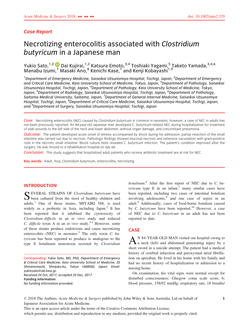 Pdf Necrotizing Enterocolitis Associated With Clostridium - 