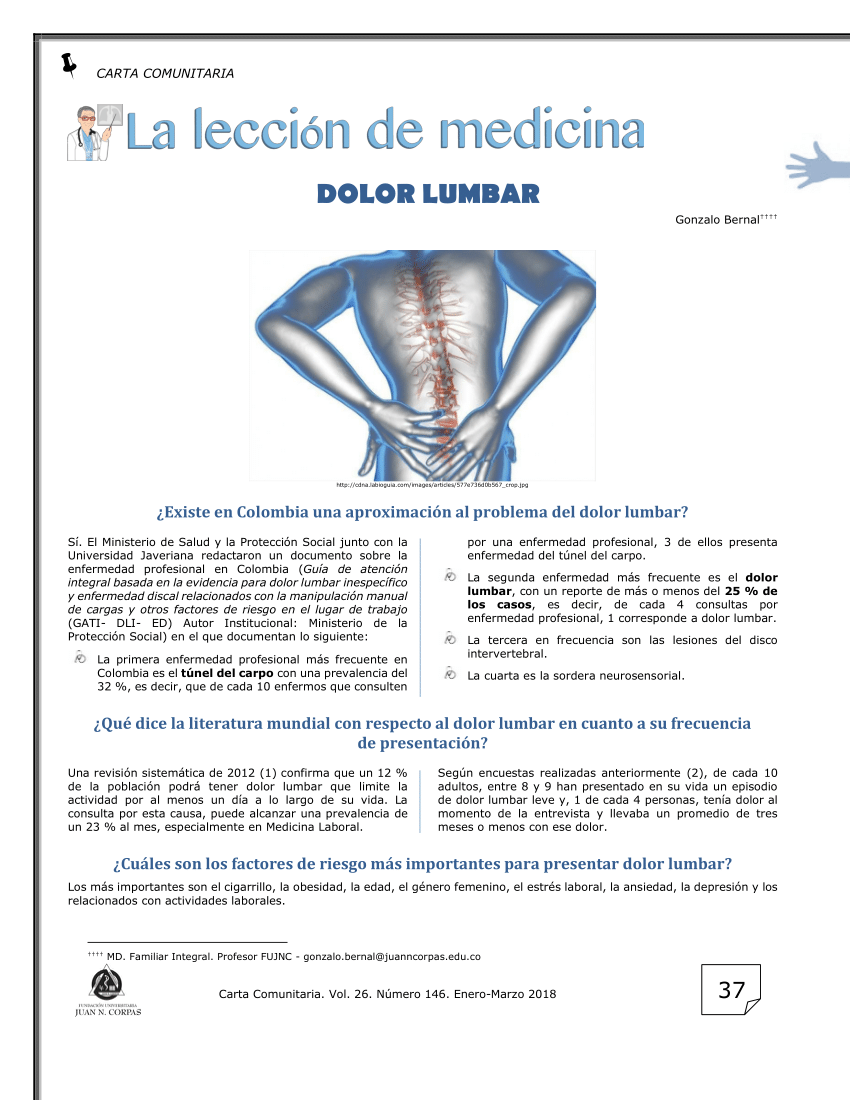 PDF) Dolor lumbar