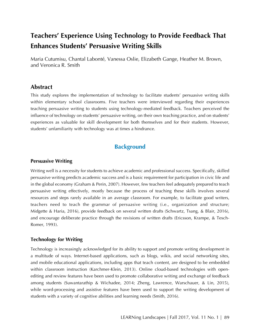 technology in the classroom persuasive essay