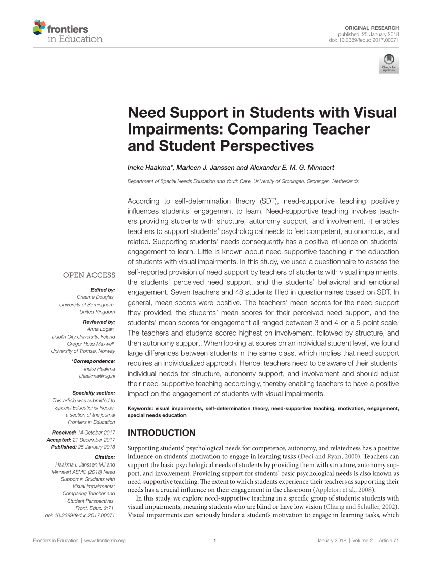 research proposal on visual impairment