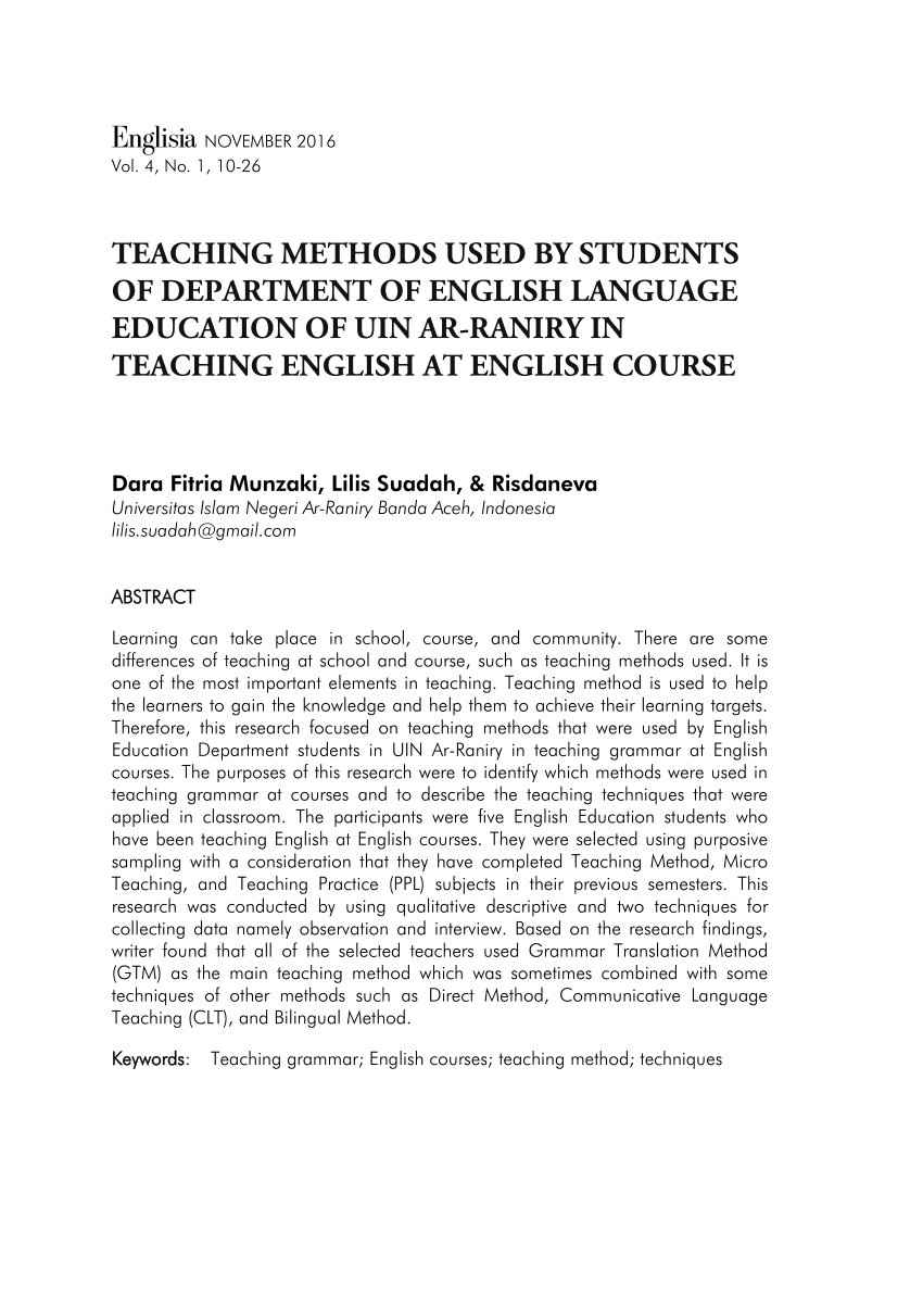essay on teaching methods