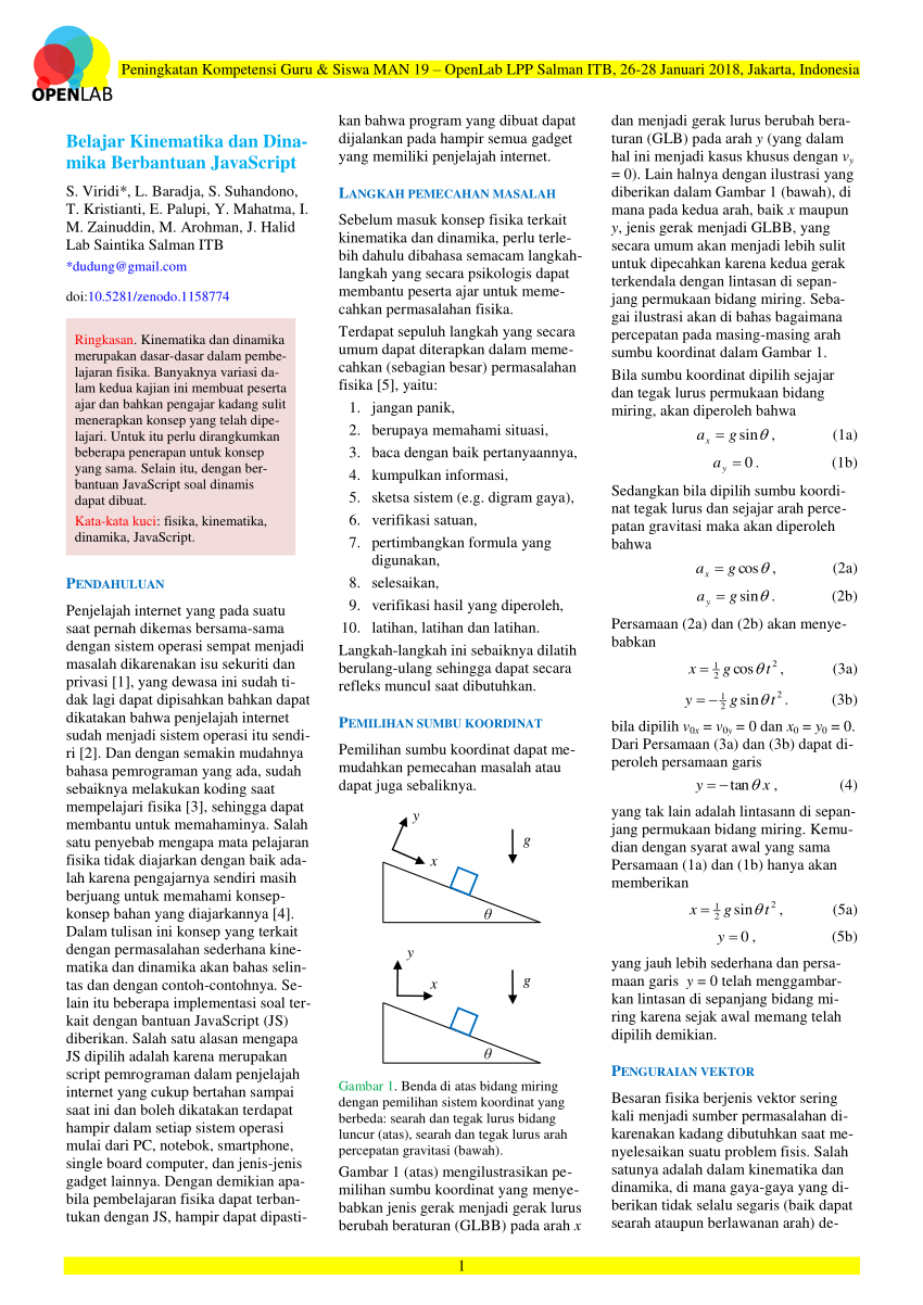  PDF  Belajar  Kinematika dan Dinamika Berbantuan JavaScript 