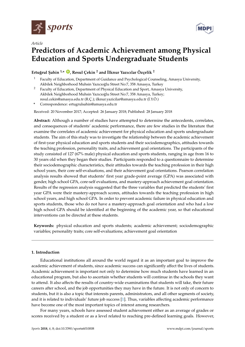 research paper on physical education and sports
