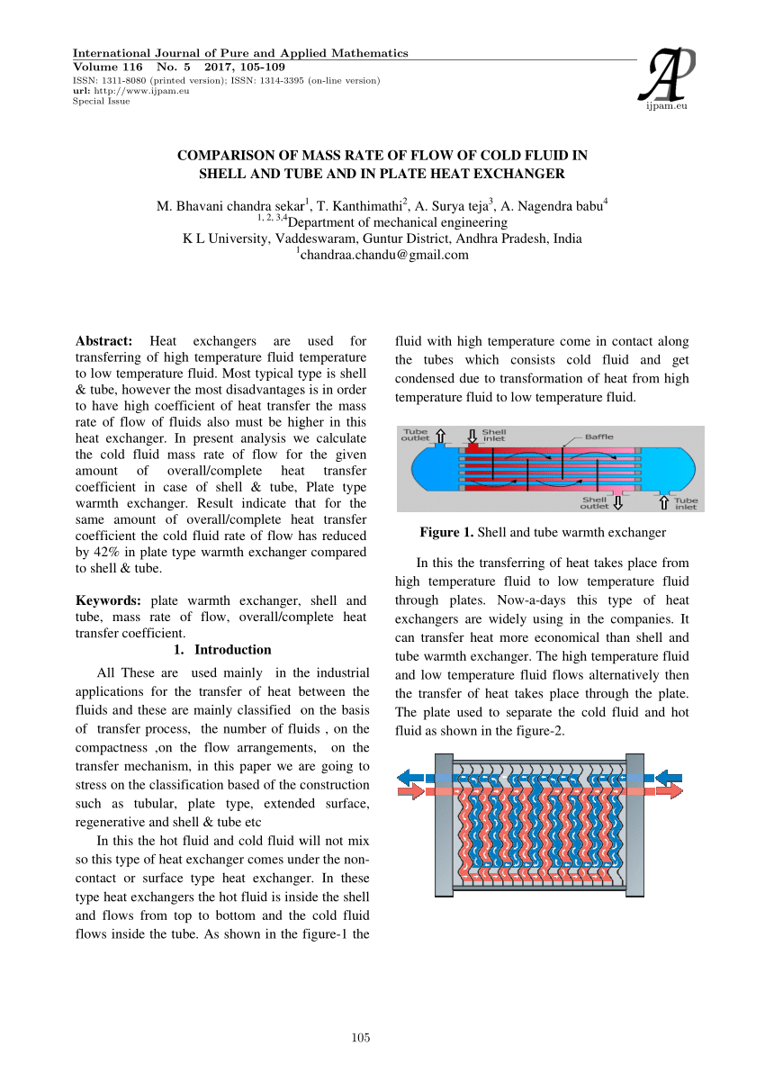 (PDF) COMPARISON OF SHELL AND TUBE AND IN PLATE HEAT EXCHANGER