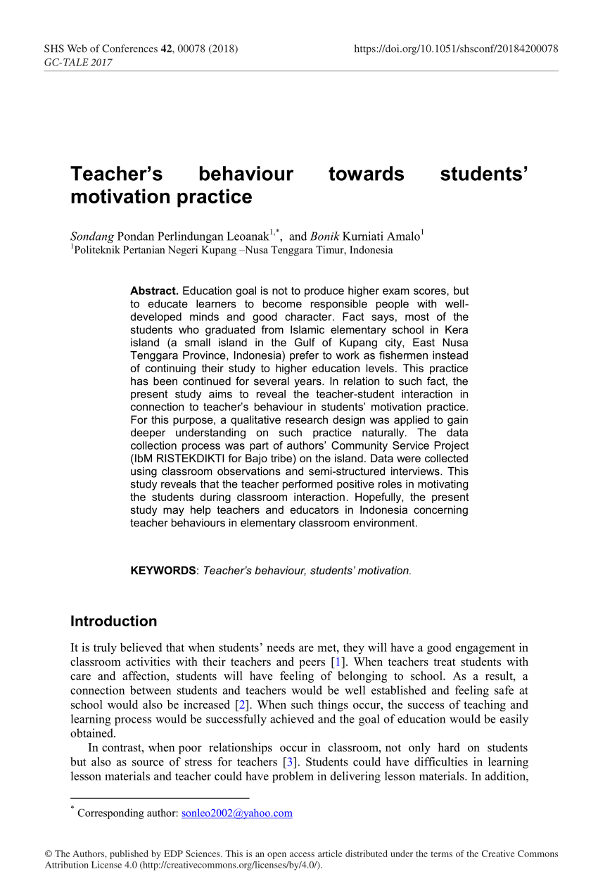 teacher behavior thesis