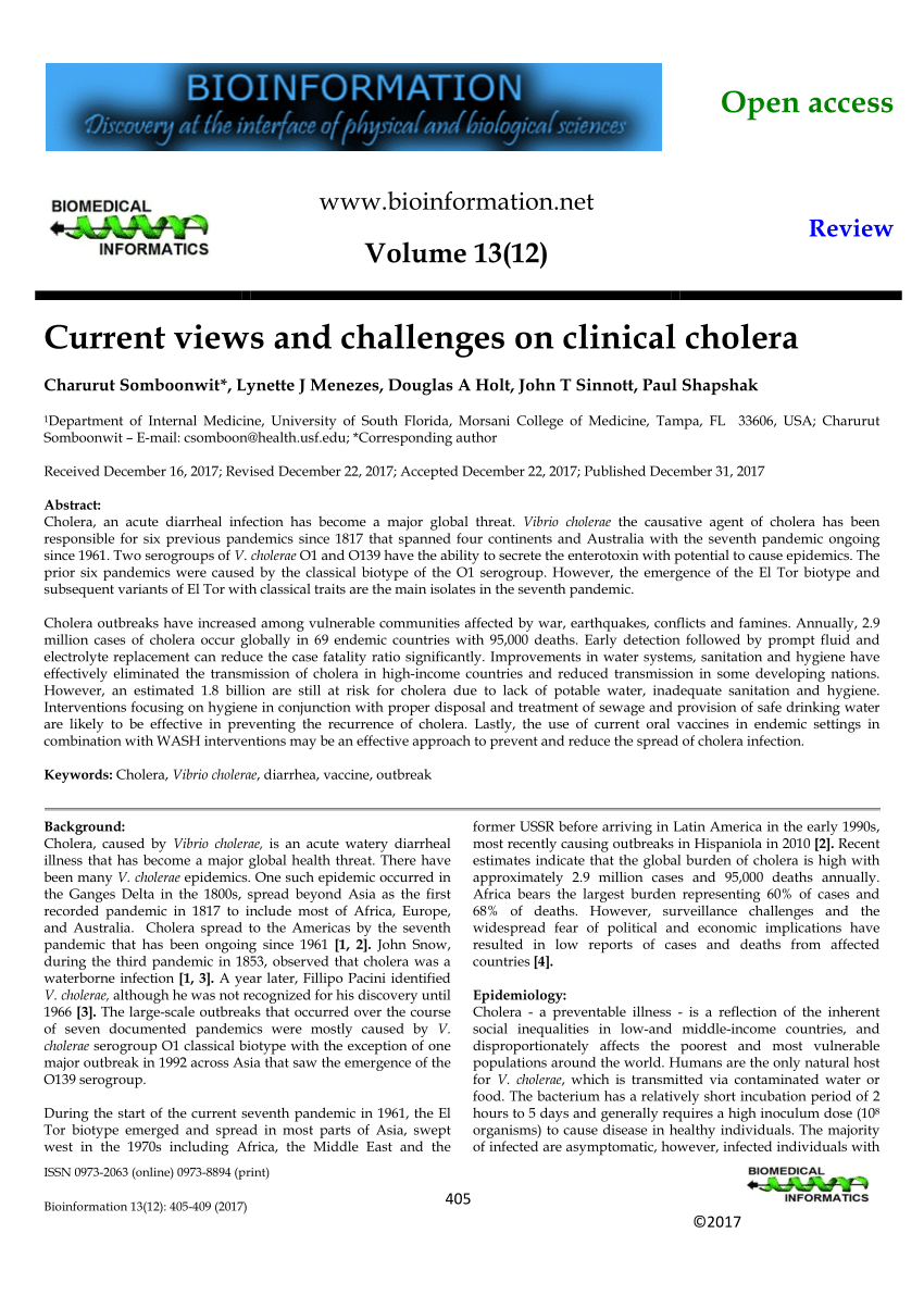 research proposal on cholera pdf