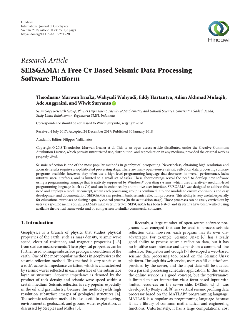 Seismic Data Processing Software