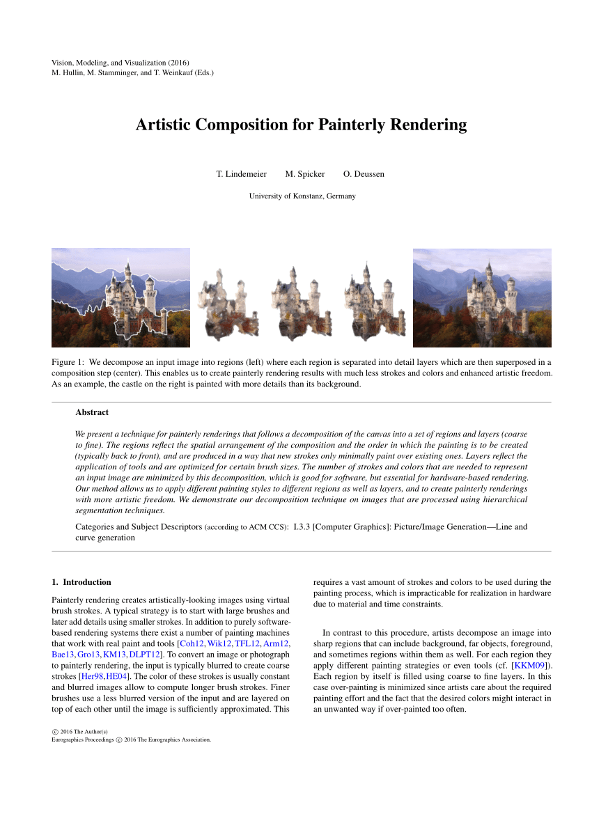 (PDF) Artistic Composition for Painterly Rendering