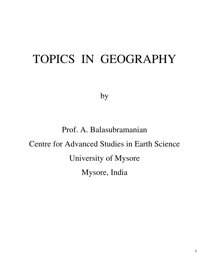 topics related to geography