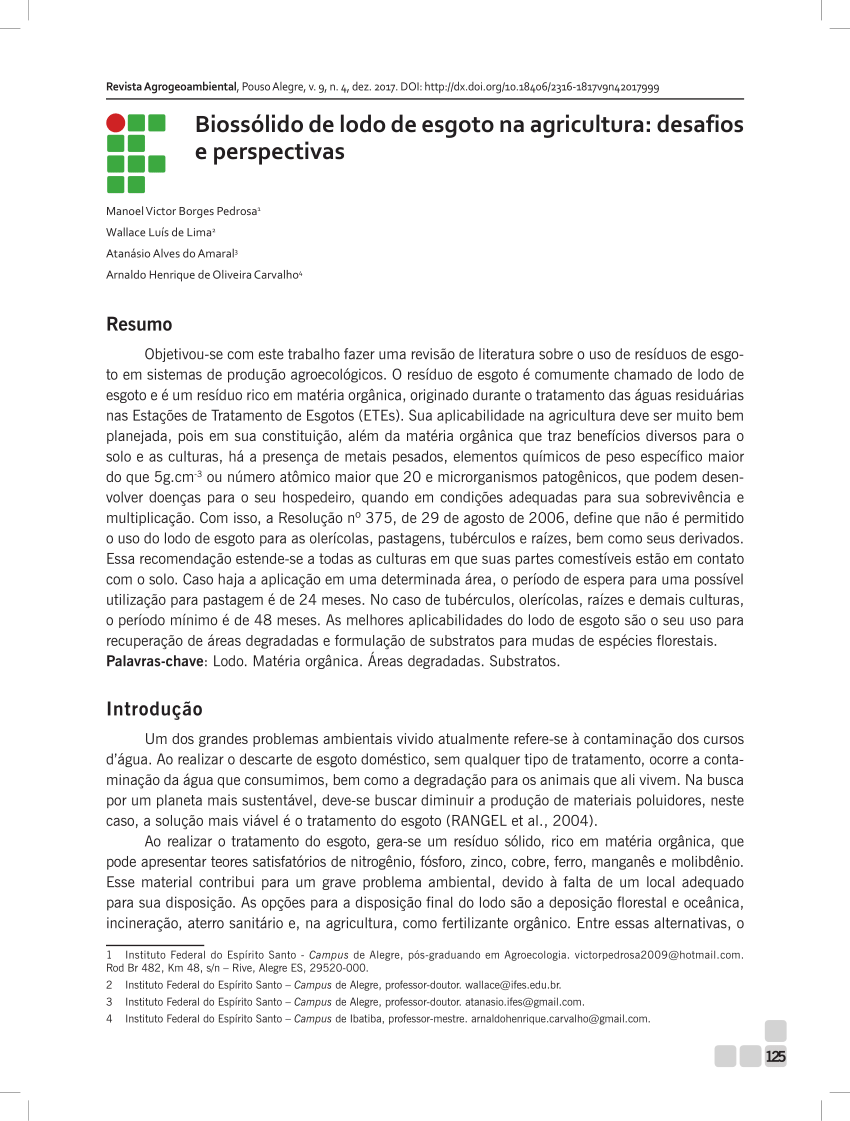 PDF) Composto de lodo de esgoto para o cultivo inicial de eucalipto