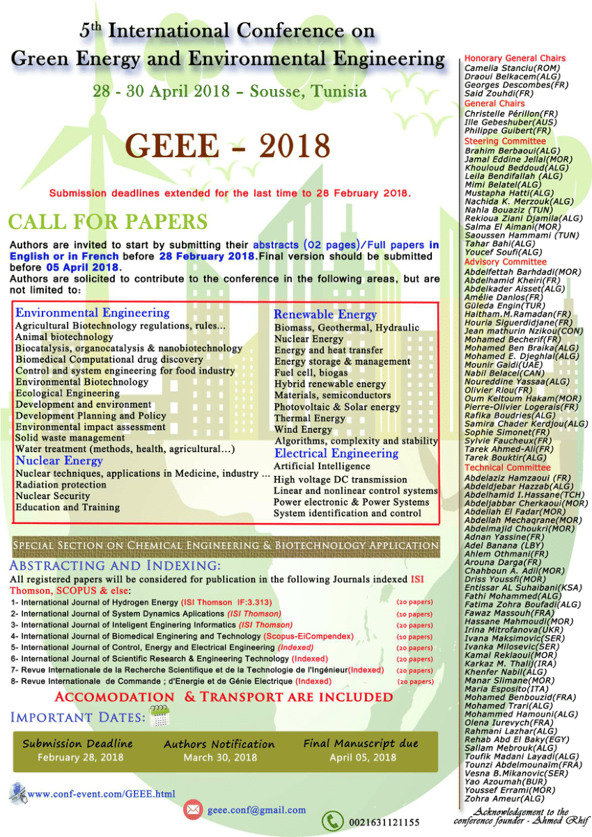 (PDF) 5th International Conference on Green Energy and Environmental