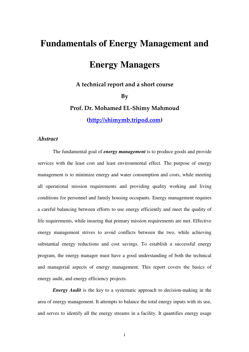 energy management assignment