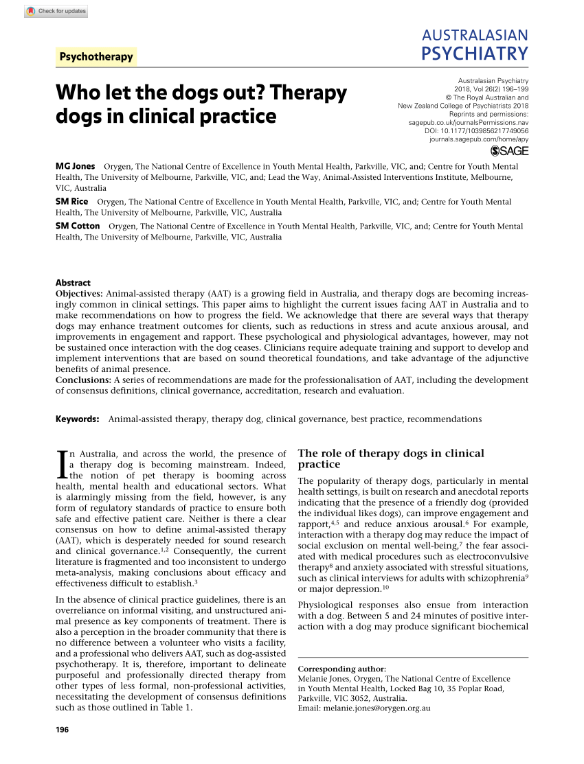 research paper on therapy dogs